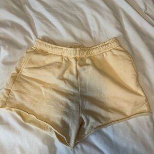 H&M butter yellow sweatshorts
